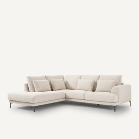 Γωνιακός καναπές με αριστερή κλειστή γωνία και μπουκλέ ταπετσαρία, Marsile