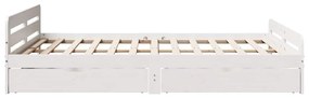 vidaXL Σκελετός Κρεβ. Χωρίς Στρώμα Λευκό 140x190 εκ Μασίφ Πεύκο