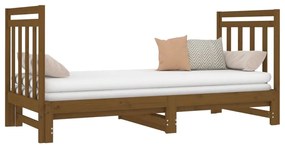 vidaXL Καναπές Κρεβάτι Συρόμενος Μελί 2x(90x190) εκ. Μασίφ Ξύλο Πεύκου