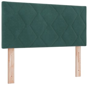 vidaXL κρεβάτι Box Spring με στρώμα  Σκούρο Πράσινο 90x190 εκ. Βελούδο