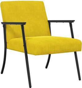 vidaXL Πολυθρόνα Κίτρινο 59 x 75 x 78 εκ Βελούδο