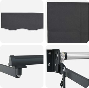 vidaXL Ηλεκτρικό Αναδιπλούμενο Σκίαστρο Ανθρακί 3,5 x 2 m