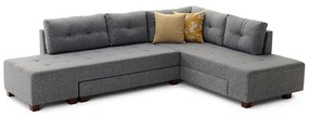 Πολυμορφικός καναπές-κρεβάτι αριστερή γωνία PWF-0156 με ύφασμα ανθρακί 206x282x85cm