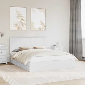 vidaXL Κρεβάτι Αποθήκης Λευκό 160 x 200 cm Επεξεργασμένο ξύλο