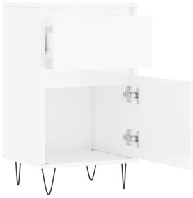 vidaXL Ντουλάπια 2 τεμ. Γυαλιστ. Λευκό 40x35x70 εκ. από Επεξεργ. Ξύλο