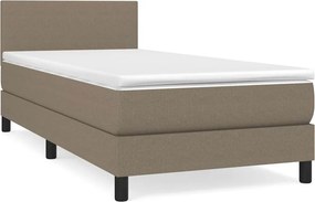 vidaXL Κρεβάτι Boxspring με Στρώμα Taupe 80x200 εκ. Υφασμάτινο