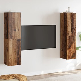 vidaXL Σετ επίπλου τηλεόρασης 4 pcs Παλαιό ξύλο 30.5 x 30 x 60 εκ.