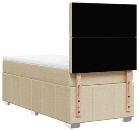 ΚΡΕΒΑΤΙ BOXSPRING ΜΕ ΣΤΡΩΜΑ ΚΡΕΜ 100 X 200 ΕΚ. ΥΦΑΣΜΑΤΙΝΟ 3293898