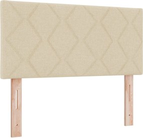 vidaXL Κρεβάτι box spring με στρώμα Κρεμ 100 x 200 cm Ύφασμα