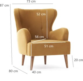 Πολυθρόνα Χρυσό KARINA 80x73x87