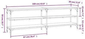 Έπιπλο Τηλεόρασης Καφέ Δρυς 160x30x50 εκ. Επεξεργασμένο Ξύλο - Καφέ