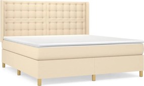 vidaXL Κρεβάτι Boxspring με Στρώμα Κρεμ 160x200 εκ. Υφασμάτινο