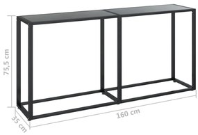 vidaXL Τραπέζι Κονσόλα Μαύρο 160 x 35 x 75,5 εκ. από Ψημένο Γυαλί
