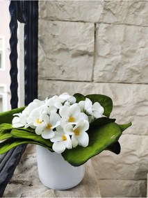 Stewehome Σετ τεσσάρων τεμαχίων τεχνητά άνθη βιολέτα σε γλάστρα Λευκό