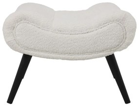 Πολυθρόνα με υποπόδιο Silla μπουκλέ ύφασμα σε λευκή απόχρωση 97x80x100εκ 97x80x100 εκ.