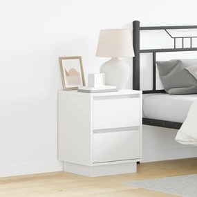 vidaXL Κομοδίνο Λευκό 39 x 34,5 x 50 εκ. Επεξεργασμένο ξύλο