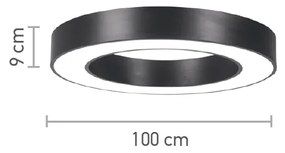 Κρεμαστό φωτιστικό LED 70W σε μαύρη απόχρωση D:100cm (6171-100-BL) - 51W - 100W - 6171-100-BL