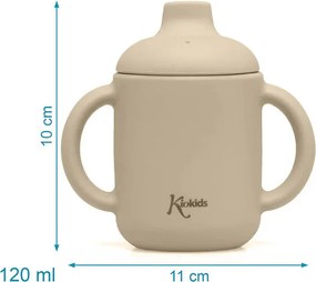 Ποτήρι Εκπαιδευτικό Σιλικόνης 120ml Kiokids Μπεζ 4253