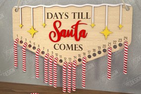 Σετ των 2 Intra απο ξύλο plywood 3mm-4mm πάχος Αντίστροφη μέτρηση για τα χριστουγεννιάτικα γλυκά | Διακοπές |CNC Δίασταση 15x15 cm INTRAFABR-109491564