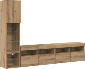 vidaXL Μονάδα Τοίχου Τηλεόρασης 4 pcs Artisan Oak Επεξεργασμένο ξύλο