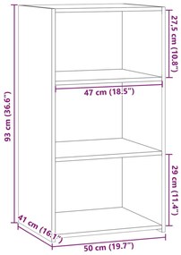 Συρταριέρα Καπνιστή Δρυς 50x41x93 εκ. από Επεξεργ. Ξύλο - Καφέ