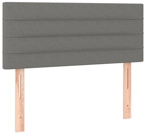 vidaXL Κρεβάτι Boxspring με Στρώμα &amp; LED Σκ.Γκρι 80x200 εκ. Υφασμάτινο