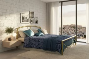 Κρεβάτι Vicky-90x190-Χρυσό-Με ποδαρικό