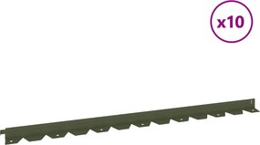 vidaXL Περίγραμμα γκαζόν 10 τμχ. 102 x 4 x 4 εκ. Ατσάλι Λαδί