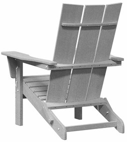 vidaXL Αναδιπλούμενη Καρέκλα Adirondack σε Ανοιχτό Γκρι, διαστάσεις 74,5x80,5x92 εκ. από HDPE.