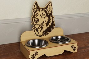 Intra απο ξύλο plywood  Χρώμα wenge 3mm-4mm πάχος - Βάση μπολ τροφής για σκύλους | Θήκη για μπολ φαγητού Δίασταση 30x20 cm INTRAFABR-101097172