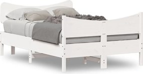 vidaXL Σκελετός Κρεβ. Χωρίς Στρώμα Λευκό 120x200 εκ Μασίφ Πεύκο