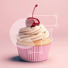 Intra Συλλεκτικό Ξύλινο Παζλ Plywood  4mm - Λαχταριστό cupcake με κεράσι από πάνω Σε Ξύλινο Κουτί - Διαστάσεις: 10x10 cm – 25 κομμάτια