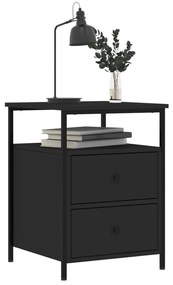 vidaXL Κομοδίνα 2 τεμ. Μαύρα 44 x 45 x 60 εκ. από Επεξεργασμένο Ξύλο