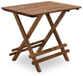 0222878 Τραπέζι πτυσσόμενο Queen Megapap από ξύλο οξιάς σε χρώμα καρυδί εμποτισμού 80x60x75εκ. Ξύλο, 1 Τεμάχιο