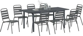 vidaXL Σέτ φαγητού για κήπο 9 pcs Ανθρακί Ατσάλι με Πούδρα