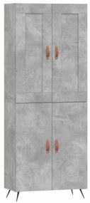 vidaXL Ντουλάπι Γκρι Σκυροδέματος 69,5x34x180 εκ. Επεξεργασμένο Ξύλο