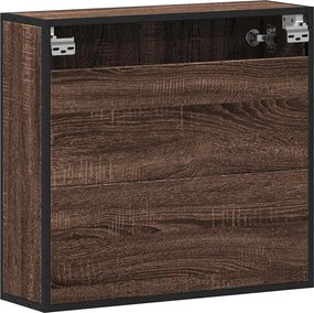 vidaXL ντουλάπι καθρέφτη μπάνιου καφέ δρυς 65x20x60 cm