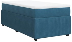 vidaXL Κρεβάτι Boxspring με Στρώμα Σκούρο Μπλε 80 x 200 εκ. Βελούδινο