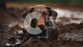 Intra Συλλεκτικό Ξύλινο Παζλ Plywood 4mm - Καφέ σκυλί λαχανιασμένο στη λάσπη Σε Ξύλινο Κουτί - Διαστάσεις: 10x10 cm – 25 κομμάτια