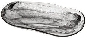 Πιατέλα Atlas Οβάλ Alabaster Hor1028K6 35Χ19cm Black Espiel Glass