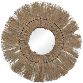 Καθρέπτης Τοίχου Apler 337-000040 Φ60x6cm Natural Inart Φυσικό Στάχυ