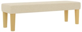 vidaXL Κρεβάτι Box Spring με Στρώμα & Παγκάκι Κρεμ 140x200 εκ. Ύφασμα