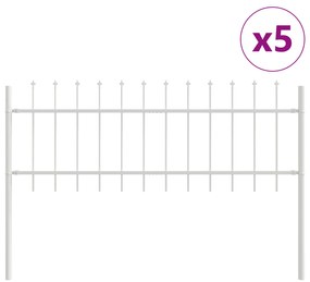 vidaXL Πλέγμα Κήπου  με Ακροβάτες Λευκό 8,5x0,6 μ Χάλυβας