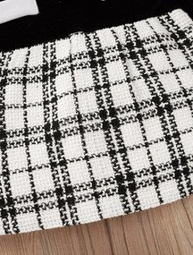 Tweed Knit Baby Dress - Black &amp; White