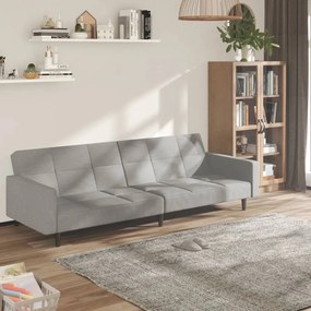 vidaXL Καναπές Κρεβάτι Διθέσιος Ανοιχτό Γκρι από Μικροΐνες