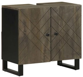vidaXL νιπτήρας ντουλάπι μαύρο 62x33x58 cm μασίφ ξύλο Μάνγκο