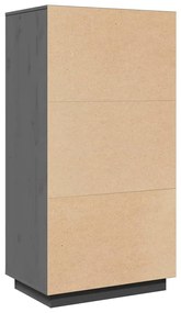 vidaXL Ντουλάπι Ψηλό Γκρι 60x40x116,5 εκ. από Μασίφ Ξύλο Πεύκου