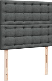 vidaXL Κρεβάτι Boxspring με Στρώμα Σκούρο Γκρι 120x200 εκ. Υφασμάτινο