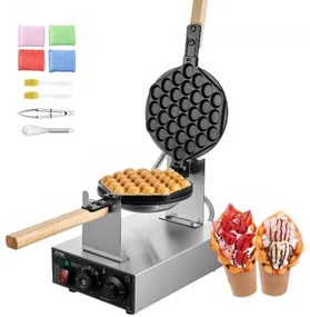VEVOR Commercial Bubble Waffle Maker Egg Pancake Baker Machine 1400W Non-Stick
