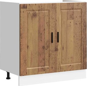 vidaXL Βάση νιπτήρα με αποθήκευση Porto 2 pcs Καφέ Επεξεργασμένο ξύλο